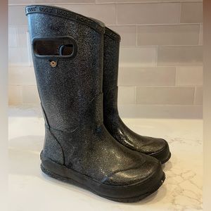 BOGS BLACK GLITTER RAIN BOOTS toddler size 12